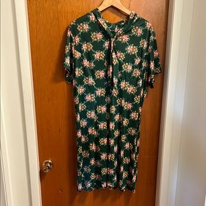 Floral Vintage Green Dress
